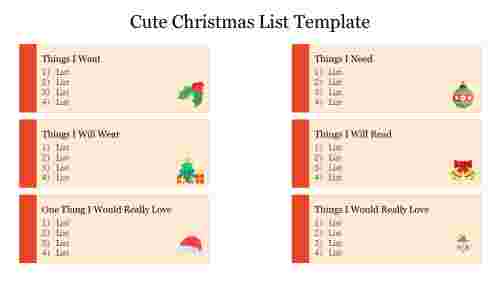 Cute Christmas List Template